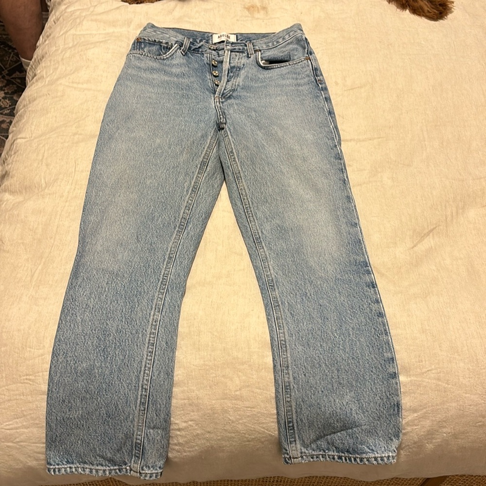 Agolde, Riley, high-rise straight, size 25, renewal wash.